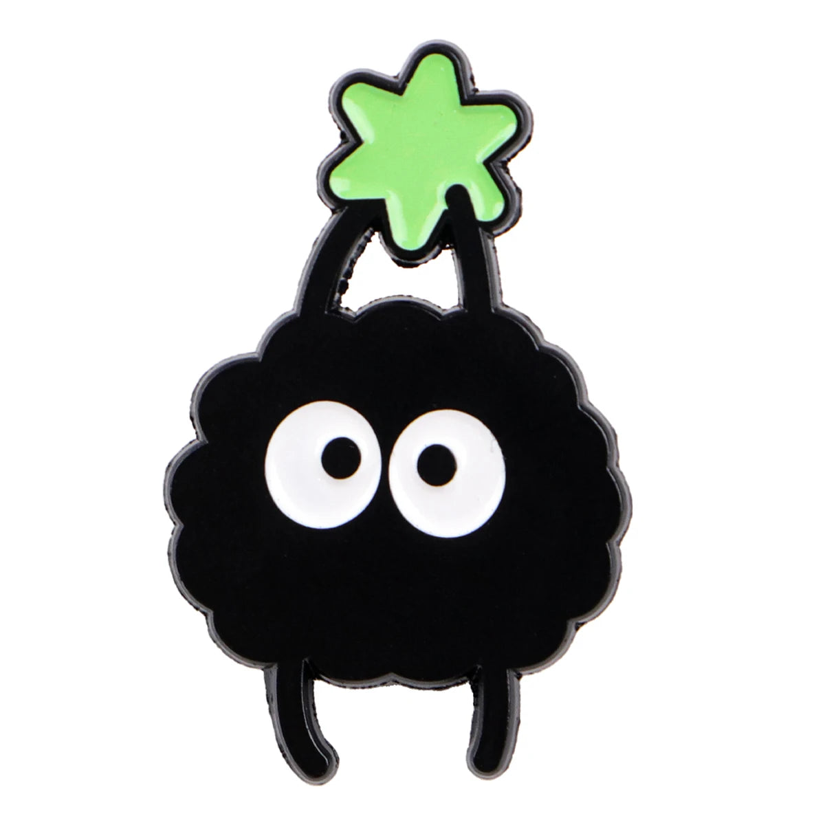 Cute Black Charcoal Enamel on Backpack Women's Brooches Hat Lapel Pins Cosplay