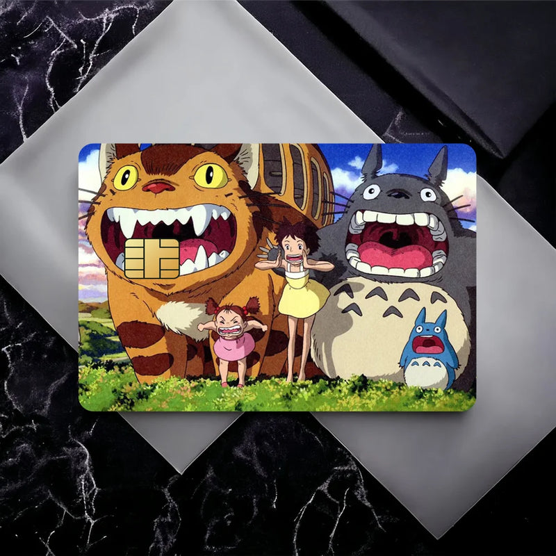 Anime Waterproof  Skin Cover Credit Card Stickers 4PCS Debit Front Decoration Bank Bus Pas