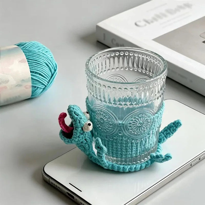 Handmade Crochet Animal Coaster Cute Knitted Turtle Squirrel Duck Cup Mat Cotton Yarn Heat-Resistant Drink Coaster For Home Deco