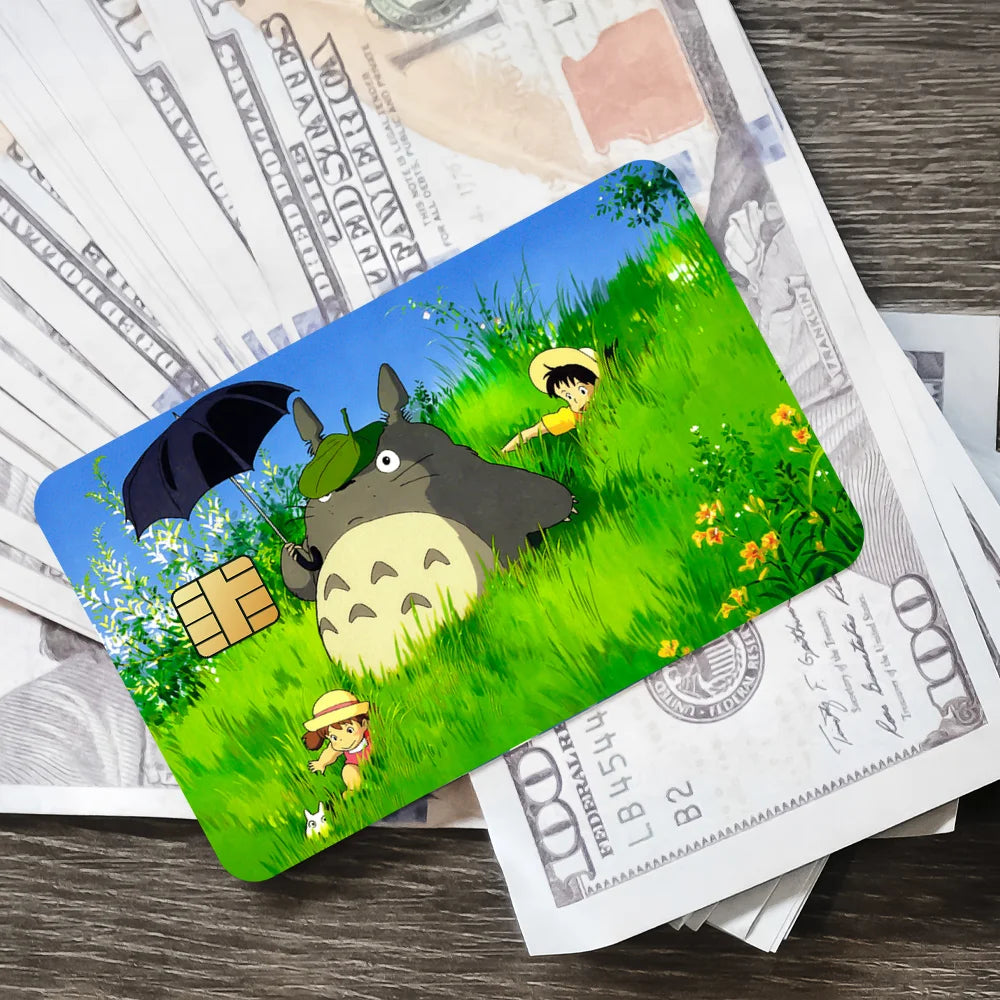 Anime Waterproof  Skin Cover Credit Card Stickers 4PCS Debit Front Decoration Bank Bus Pas