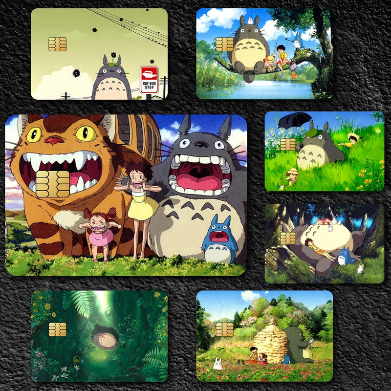 Anime Waterproof  Skin Cover Credit Card Stickers 4PCS Debit Front Decoration Bank Bus Pas