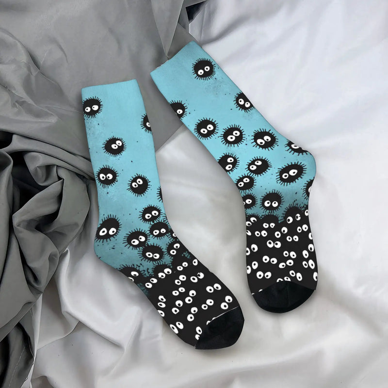 Men Socks Hip-hop Susuwatari Soot Sprites Stockings Winter Kawaii Warm Soft Socks Running Anti Bacterial Socks