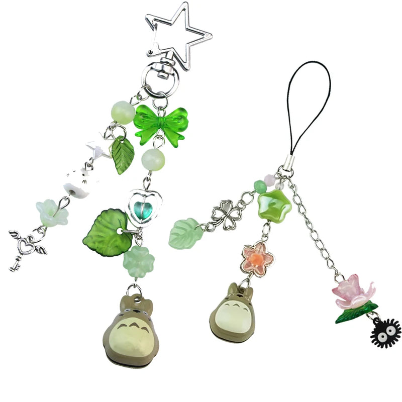 y2k Handmade Beaded Cat Lanyard Phone Pendant Bead Bag Charm Cell Phone Chain Keychain Girl Gifts