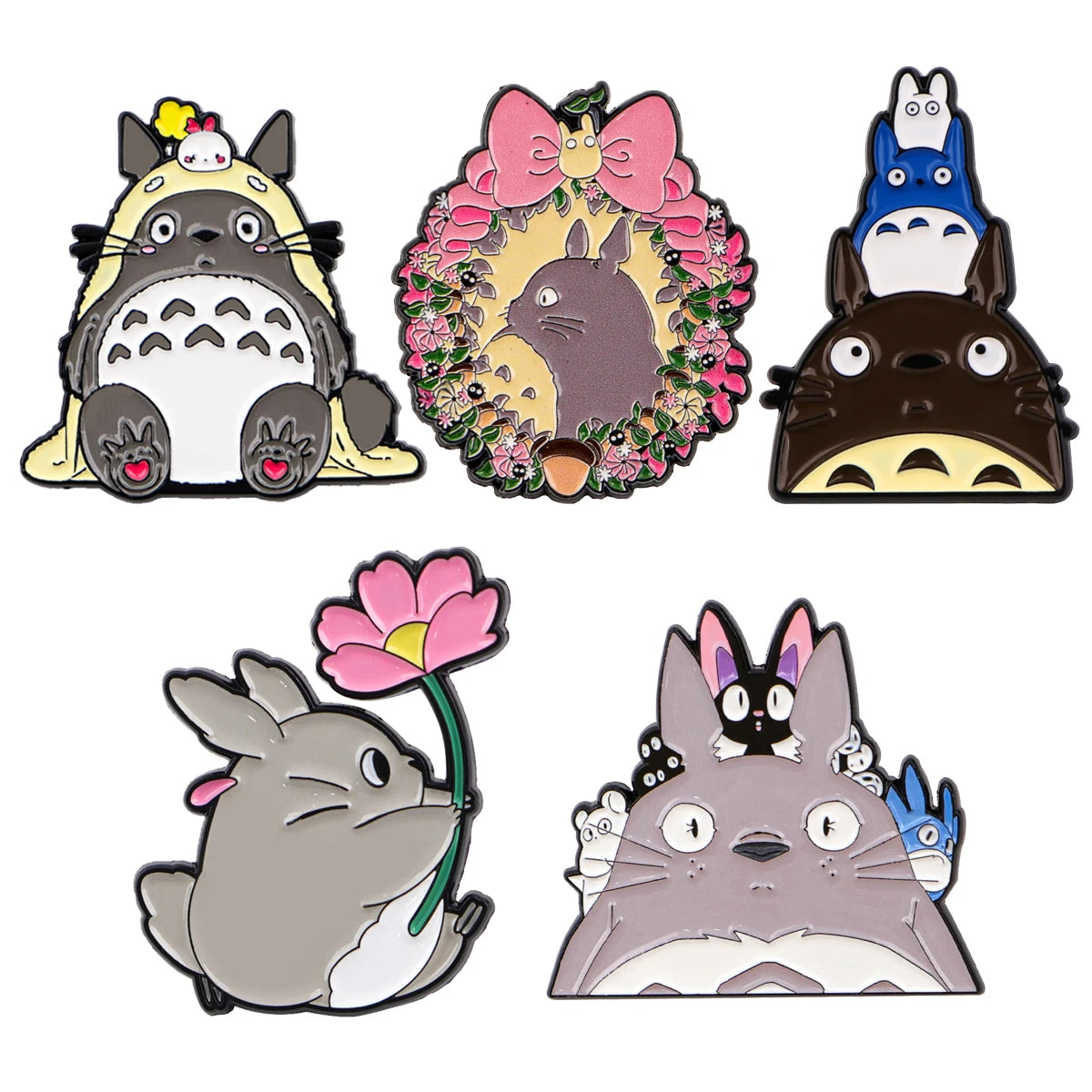 Mix 5pcs/set Grey Genie Enamel Pin Lovely Brooches
