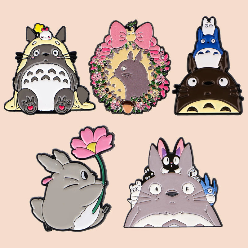 Mix 5pcs/set Grey Genie Enamel Pin Lovely Brooches