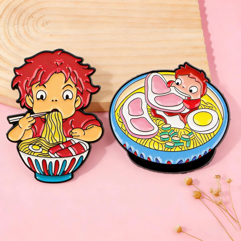 2pcs Cute Girls Enamel Pins Set  Brooches for Backpacks Hat Lapel Pins Badges