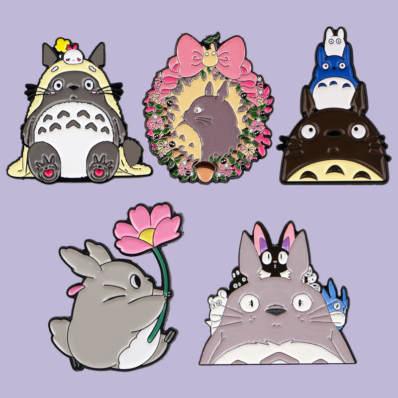 Mix 5pcs/set Grey Genie Enamel Pin Lovely Brooches