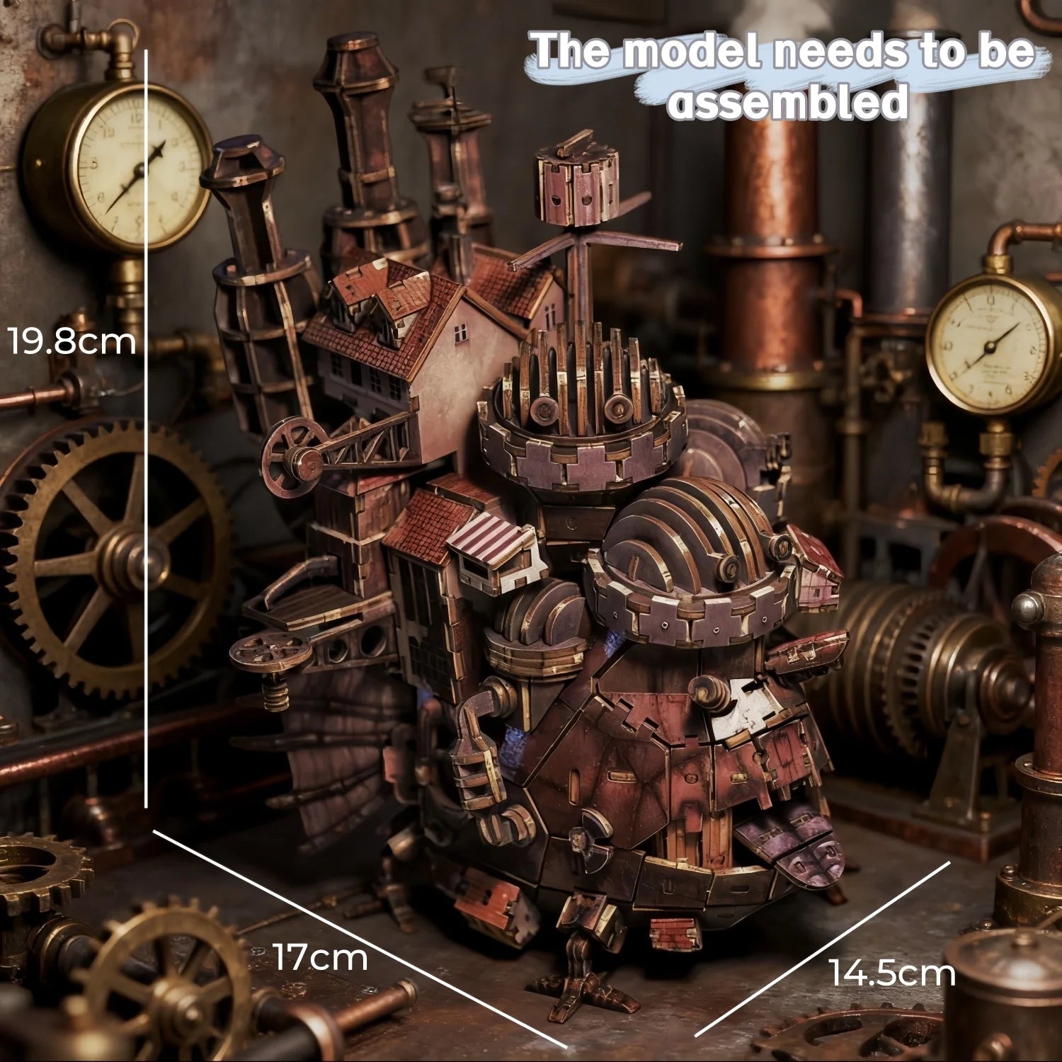 3D Wooden Moving Castle Puzzle - DIY Anime Model Kit