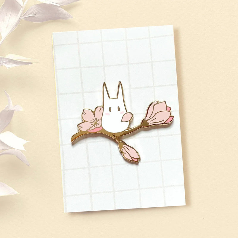 Beautiful Sakura Tree Branches Cat Hard Enamel