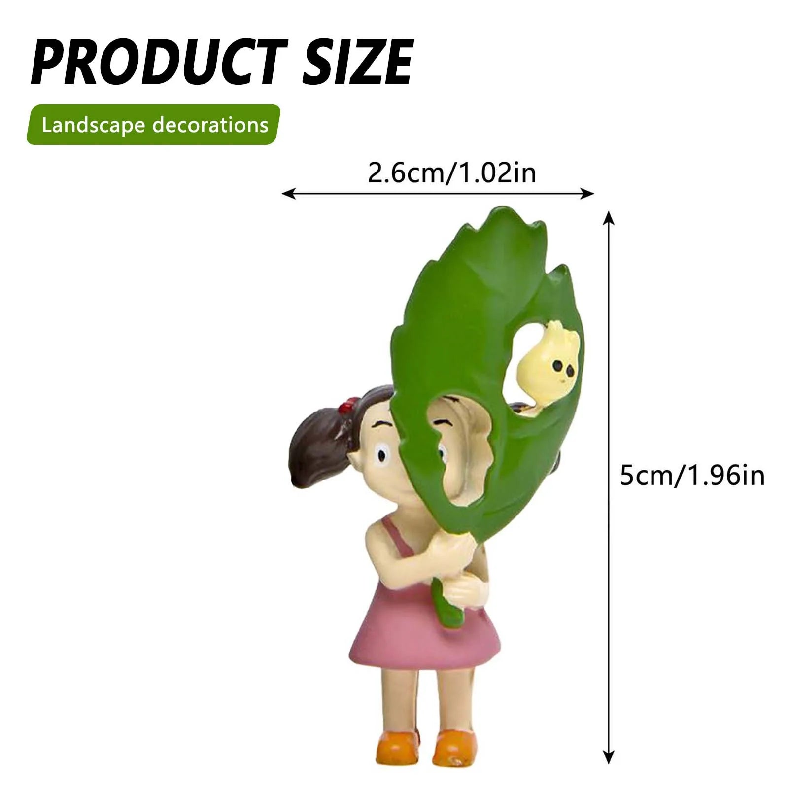 1Pcs Cute Desktop Decoration Figurine Holding Leaf Ornament for Living Room Home Decor Items Wall Birthday Gift