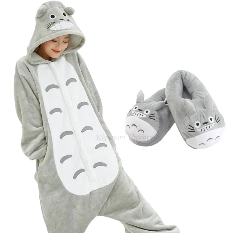 Onesie pour hommes et femmes, pantoufles de pyjama pour filles