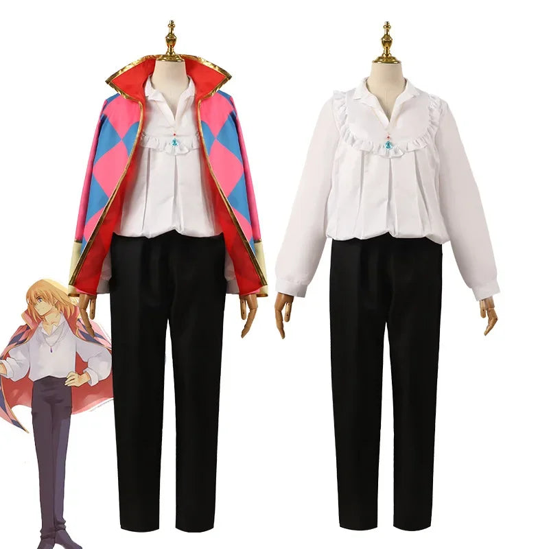 Howl Cosplay Costume Cosplay Unisex Jacket Necklace Coat Full Set Halloween Costumes